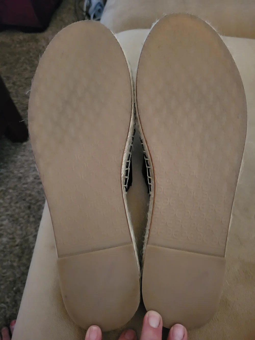 Sam Edelman Black Scalloped Espadrille Slides Sz 10